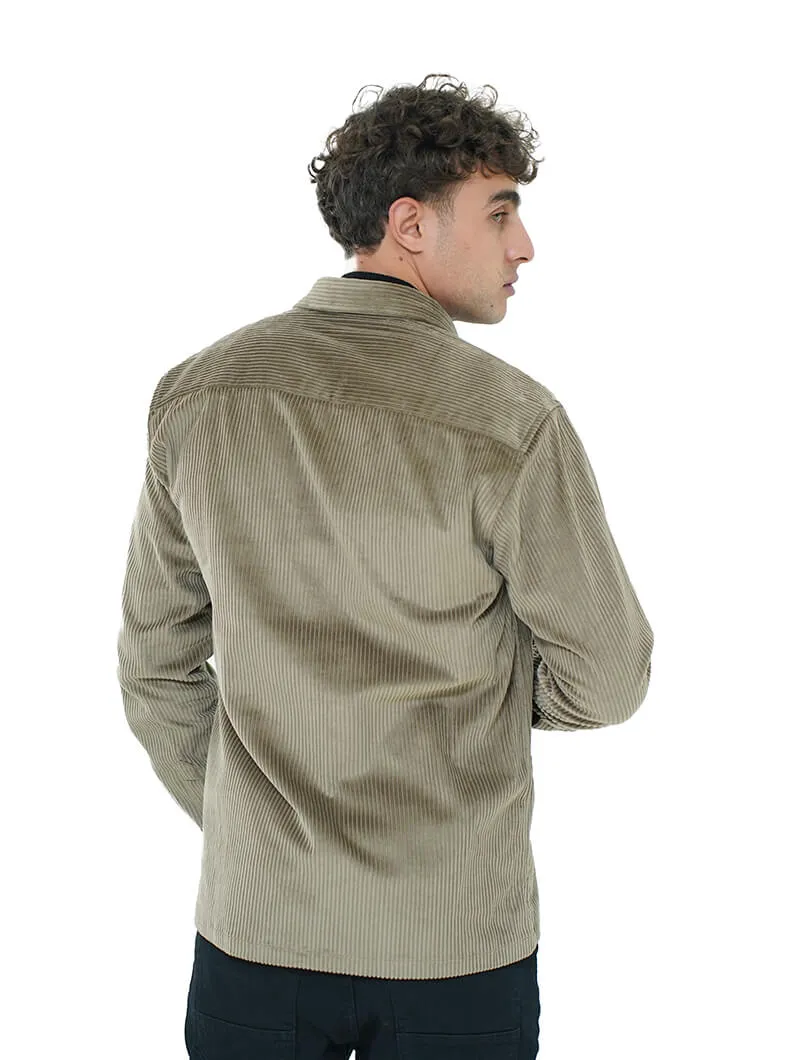 Surchemise en velours col chemise